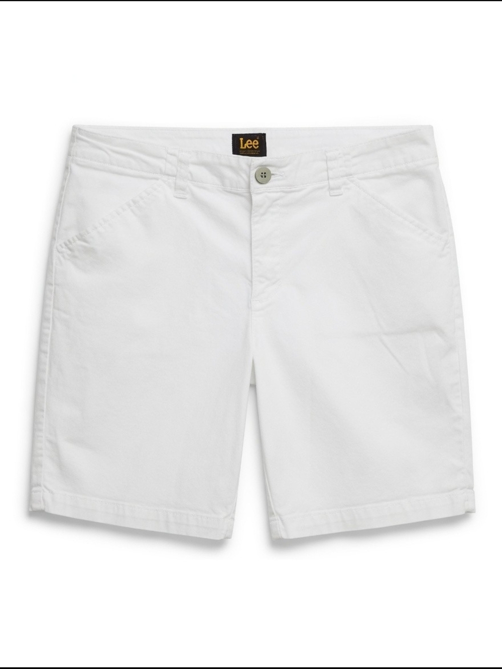 Lee Women's White Flat-Front Cotton Shorts